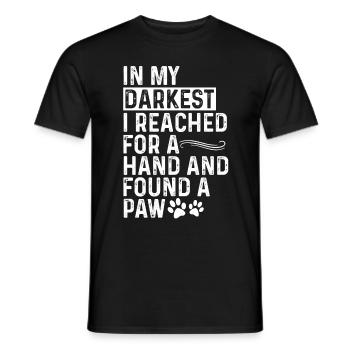 Dans mes heures les plus sombres, j’ai trouvé un chiot patte mignon - T-shirt homme - noir - Devant - AI Model Male 178 light (178cm)