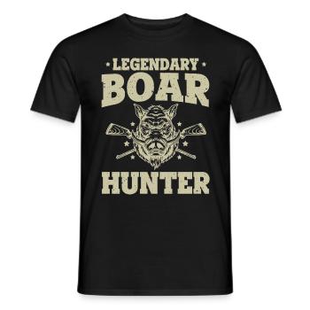 Vintage Wildschwein Jagd Schwein Lustiges Legendäres Wildschwein - Männer T-Shirt - Schwarz - Vorne - AI Model Male 178 light (178cm)