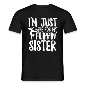 Funny Gymnastics Cheer Brother Gymnast Flipping - Men's T-Shirt - black - Front - AI Model Male 178 light (178cm)
