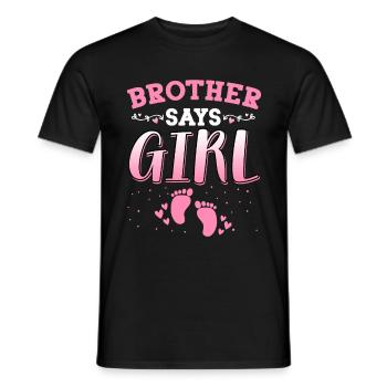 Un frère dit que le sexe d’une fille révèle un nouveau-né - T-shirt homme - noir - Devant - AI Model Male 178 light (178cm)