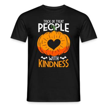 Trick or Treat People with Kindness Women - Men's T-Shirt - black - Front - AI Model Male 178 light (178cm)