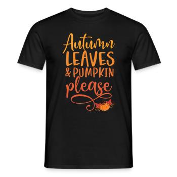 Cute Thanksgiving Outfit Autumn & Fall Lovers - Men's T-Shirt - black - Front - AI Model Male 178 light (178cm)