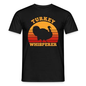 Turkey Whisperer Funny Hunting Gifts for Men Hunt - Men's T-Shirt - black - Front - AI Model Male 178 light (178cm)