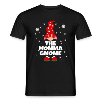 Funny Momma Gnome Family Pajamas Matching - Men's T-Shirt - black - Front - AI Model Male 178 light (178cm)
