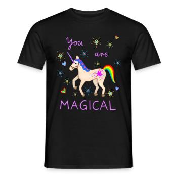 Cute Unicorn Magical Unicorns Rainbow Girl - Men's T-Shirt - black - Front - AI Model Male 178 light (178cm)