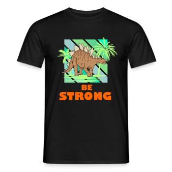 Être fort Dino Stegosaurus Guys Cool Dinosaure - T-shirt homme - noir - Devant - AI Model Male 178 light (178cm)