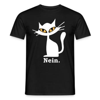 Nein Katze lustig grimmige Katze böser Blick - Männer T-Shirt - Schwarz - Vorne - AI Model Male 178 light (178cm)