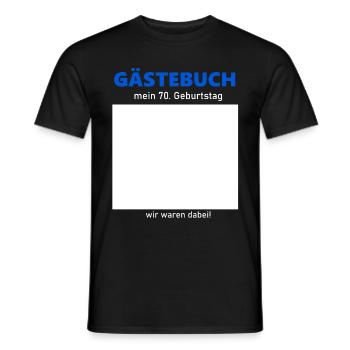 70. Geburtstag Gästebuch zum unterschreiben lustig - Männer T-Shirt - Schwarz - Vorne - AI Model Male 178 light (178cm)