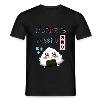It's Rice To Meet You. - Men's T-Shirt - black - Front - AI Model Male 178 light (178cm)