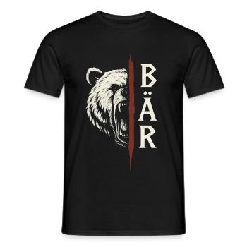 Wilder Bär - Männer T-Shirt - Schwarz - Vorne - AI Model Male 178 light (178cm)