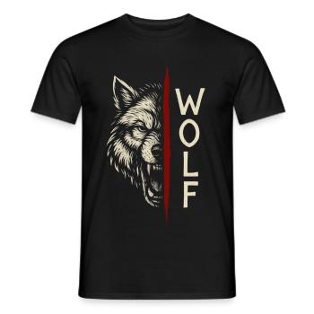 Wolf - Männer T-Shirt - Schwarz - Vorne - AI Model Male 178 light (178cm)
