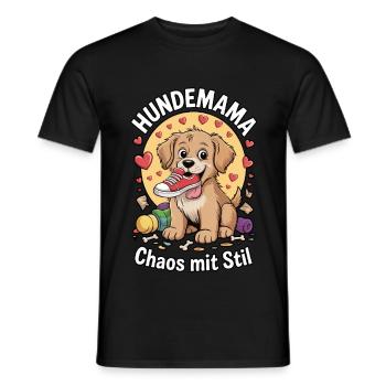 Hundemama – Chaos mit Stil | Lustiges Hundemotiv - Männer T-Shirt - Schwarz - Vorne - AI Model Male 178 light (178cm)