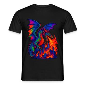Fantasy Dragon - Men's T-Shirt - black - Front - AI Model Male 178 light (178cm)
