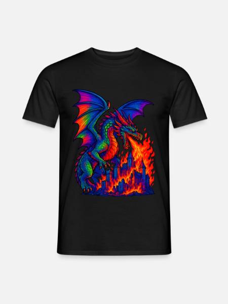 fantasy dragon - Männer T-Shirt - Schwarz