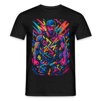 neonmuscles - Men's T-Shirt - black - Front - AI Model Male 178 light (178cm)