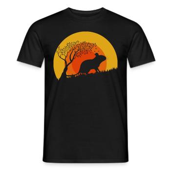 Degu Sunset | Gift for Deguhalter | DEGUS - Men's T-Shirt - black - Front - AI Model Male 178 light (178cm)