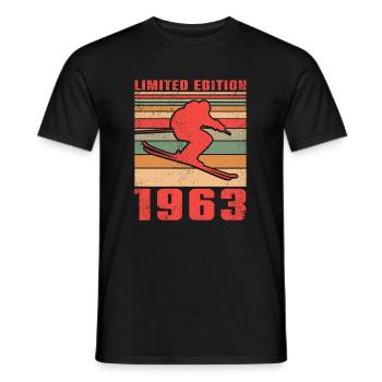 Ski Skifahrer Langlaufski Sport Geburtstag 1963 - Männer T-Shirt - Schwarz - Vorne - AI Model Male 178 light (178cm)
