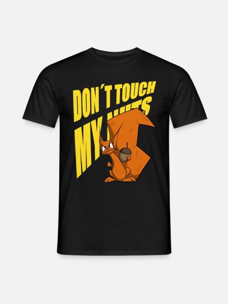 funny squirrel shirt sticker men sayings - Men's T-Shirt - black