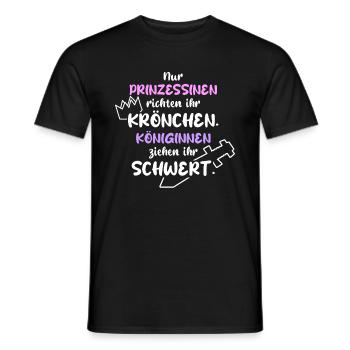 MUT TAPFER KÄMPFERIN KÖNIGIN SCHWERT PRINZESSIN - Männer T-Shirt - Schwarz - Vorne - AI Model Male 178 light (178cm)