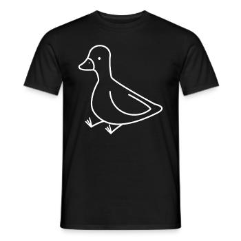 DUCK DUCKLING CHICK GOOSE BIRD ANIMAL FLIGHT FEATHER YOUNG - Men's T-Shirt - black - Front - AI Model Male 178 light (178cm)