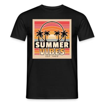 Summer Vibes mit Insel-Feeling als Geschenkidee - Männer T-Shirt - Schwarz - Vorne - AI Model Male 178 light (178cm)