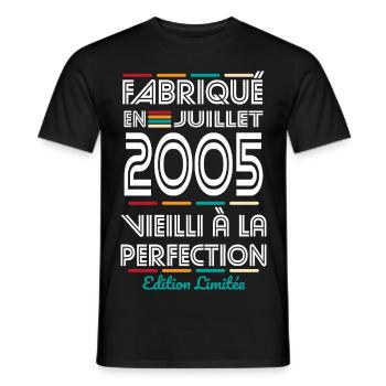 20 Year Anniversary - Made in July 2005 - Men's T-Shirt - black - Front - AI Model Male 178 light (178cm)