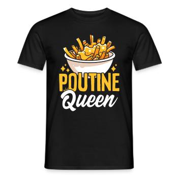 Poutine Queen Funny Fries Cheese Curds Gravy - Men's T-Shirt - black - Front - AI Model Male 178 light (178cm)
