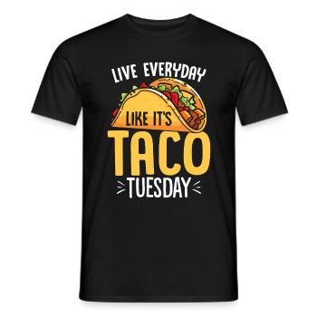 Lebe jeden Tag wie sein Taco Dienstag Lustig Mexikanisch - Männer T-Shirt - Schwarz - Vorne - AI Model Male 178 light (178cm)