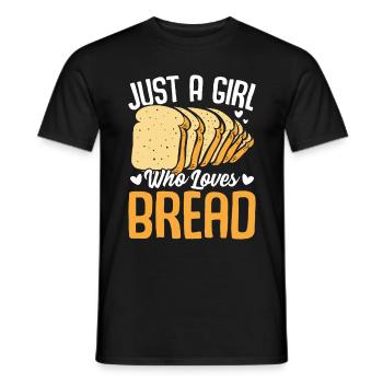 Nur ein Mädchen, das Brot liebt Lustiges Brotmädchen - Männer T-Shirt - Schwarz - Vorne - AI Model Male 178 light (178cm)