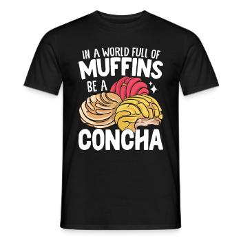 Dans Un Monde Plein De Muffins Drôles Conchas Mexicains - T-shirt homme - noir - Devant - AI Model Male 178 light (178cm)