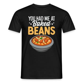 Tu m’as eu à Baked Beans Funny Vegetarian Beans - T-shirt homme - noir - Devant - AI Model Male 178 light (178cm)