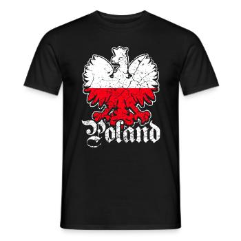 Poland flag eagle - Men's T-Shirt - black - Front - AI Model Male 178 light (178cm)