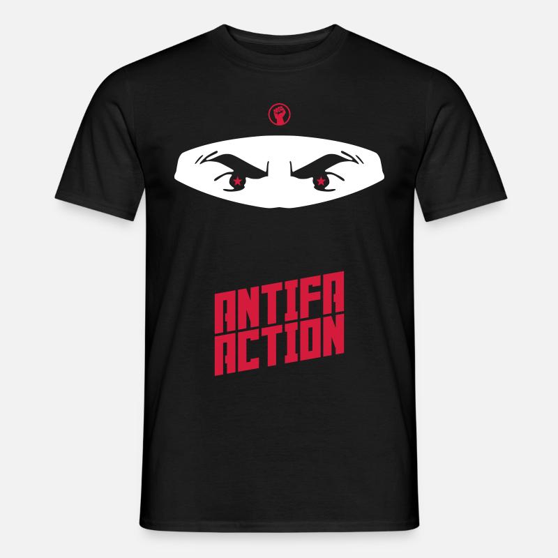 Antifa Action – Ninja - Männer T-Shirt - Schwarz