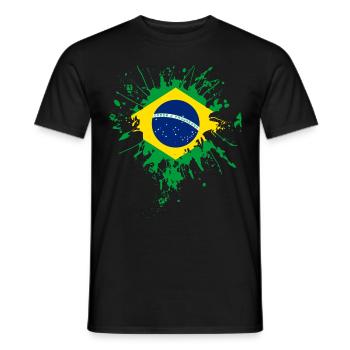 Drapeau brésilien - T-shirt homme - noir - Devant - AI Model Male 178 light (178cm)