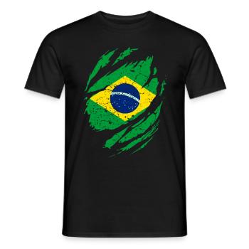 Brasilien Flagge - Männer T-Shirt - Schwarz - Vorne - AI Model Male 178 light (178cm)