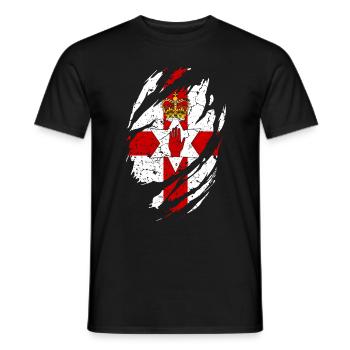 Irlande du Nord Drapeau - T-shirt homme - noir - Devant - AI Model Male 178 light (178cm)