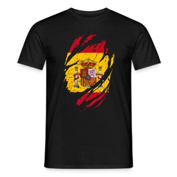 Espagne Drapeau - T-shirt homme - noir - Devant - AI Model Male 178 light (178cm)