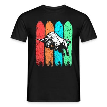 Stier - Männer T-Shirt - Schwarz - Vorne - AI Model Male 178 light (178cm)