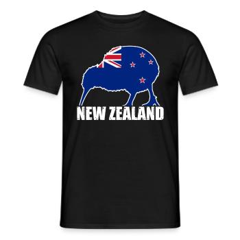 Drapeau de la Nouvelle-Zélande - Kiwi Oiseau - T-shirt homme - noir - Devant - AI Model Male 178 light (178cm)