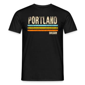 Portland Oregon - T-shirt homme - noir - Devant - AI Model Male 178 light (178cm)