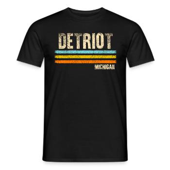 Detroit Michigan - T-shirt homme - noir - Devant - AI Model Male 178 light (178cm)