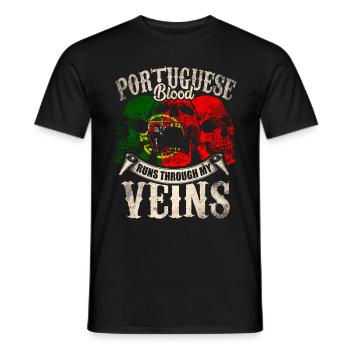 Le sang portugais coule dans mes veines - T-shirt homme - noir - Devant - AI Model Male 178 light (178cm)