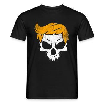 Tête de mort avec cheveux blonds - T-shirt homme - noir - Devant - AI Model Male 178 light (178cm)