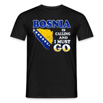 Bosnia is on the call - Men's T-Shirt - black - Front - AI Model Male 178 light (178cm)