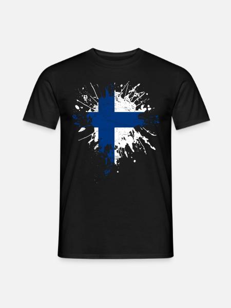 Finland Flag - Men's T-Shirt - black