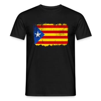 Katalonien Flagge - Männer T-Shirt - Schwarz - Vorne - AI Model Male 178 light (178cm)