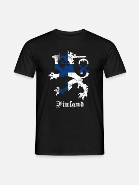Finnland Löwen Wappen - T-shirt herr - svart