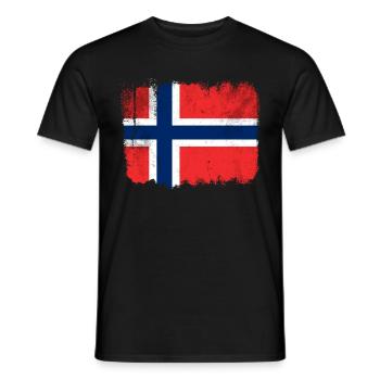 Norway flag - Men's T-Shirt - black - Front - AI Model Male 178 light (178cm)