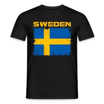 Schweden Flagge - Männer T-Shirt - Schwarz - Vorne - AI Model Male 178 light (178cm)