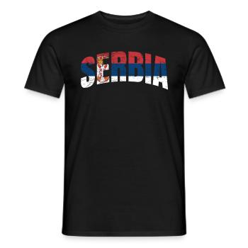 Serbia fan - Men's T-Shirt - black - Front - AI Model Male 178 light (178cm)